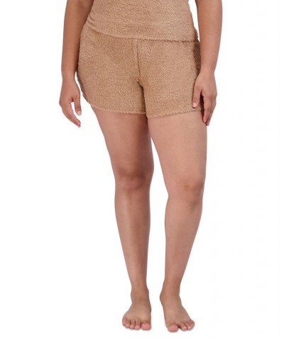 Women's Pull-On Chenille Sleep Shorts Tan/Beige $15.50 Sleepwear