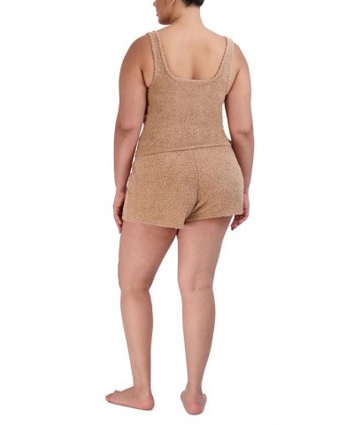 Women's Pull-On Chenille Sleep Shorts Tan/Beige $15.50 Sleepwear