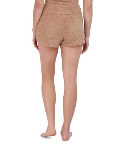 Women's Pull-On Chenille Sleep Shorts Tan/Beige $15.50 Sleepwear