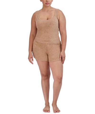 Women's Pull-On Chenille Sleep Shorts Tan/Beige $15.50 Sleepwear