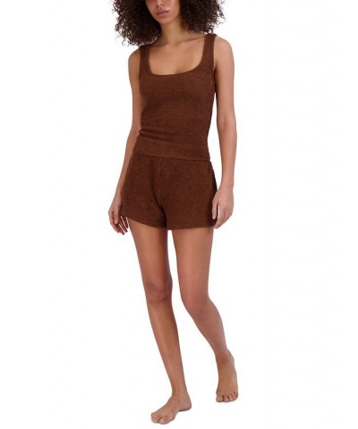 Women's Pull-On Chenille Sleep Shorts Tan/Beige $15.50 Sleepwear