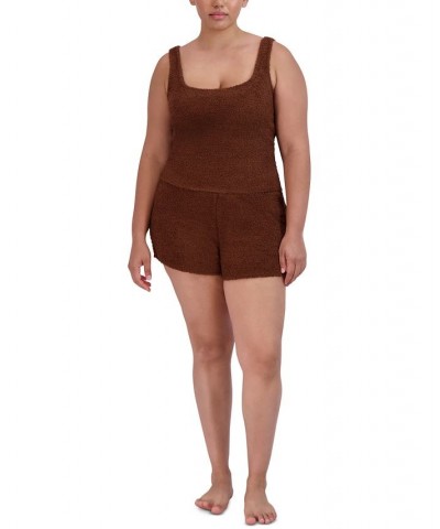 Women's Pull-On Chenille Sleep Shorts Tan/Beige $15.50 Sleepwear