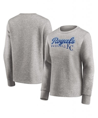 Women's Branded Heathered Gray Kansas City Royals Crew Pullover Sweater Heathered Gray $29.40 Sweaters