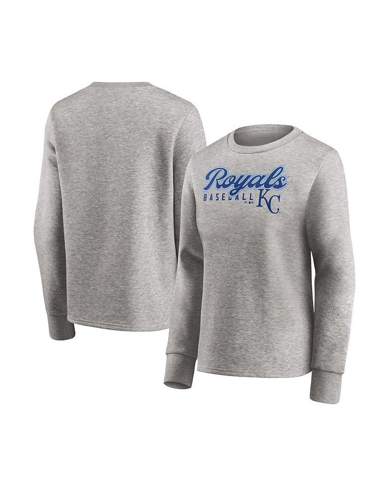 Women's Branded Heathered Gray Kansas City Royals Crew Pullover Sweater Heathered Gray $29.40 Sweaters