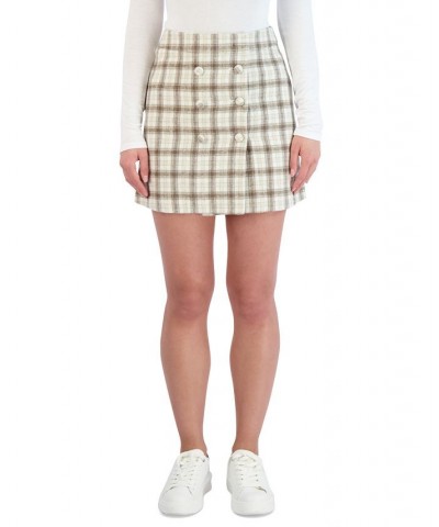 Women's Button-Front Plaid A-Line Skirt Plaid $26.38 Skirts