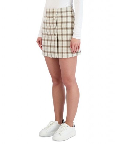 Women's Button-Front Plaid A-Line Skirt Plaid $26.38 Skirts