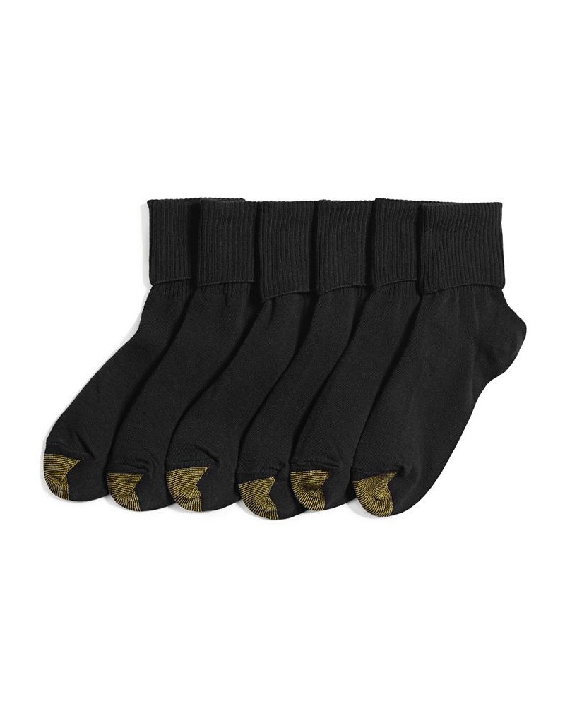 Women's 6-Pack Casual Turn Cuff Socks Also Available In Extended Sizes Black $17.70 Socks