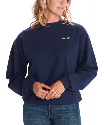 Women's Twin Peak Crewneck Sweatshirt Blue $19.35 Sweatshirts