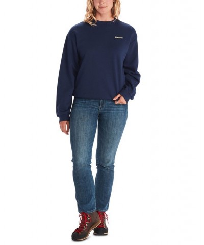 Women's Twin Peak Crewneck Sweatshirt Blue $19.35 Sweatshirts