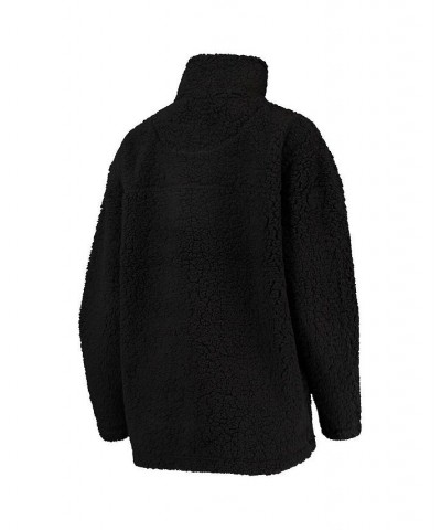 Women's Black Cleveland Browns Sherpa Quarter-Zip Jacket Black $34.00 Jackets