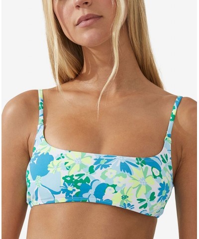 Women's Printed Scoop-Neck Crop Bikini Top Gabrielle Floral $20.99 Swimsuits