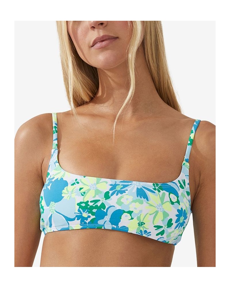 Women's Printed Scoop-Neck Crop Bikini Top Gabrielle Floral $20.99 Swimsuits