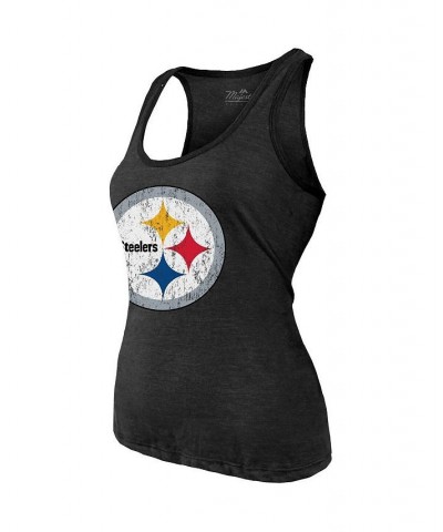 Women's Threads Najee Harris Black Pittsburgh Steelers Player Name and Number Tri-Blend Tank Top Black $31.31 Tops