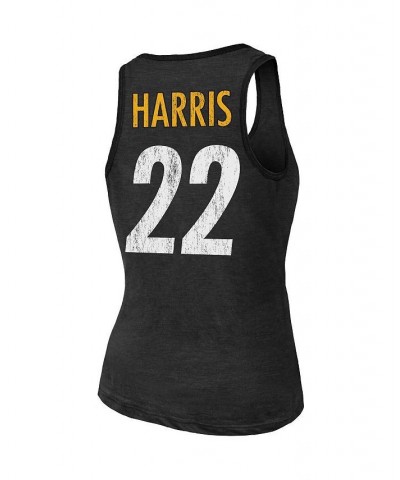 Women's Threads Najee Harris Black Pittsburgh Steelers Player Name and Number Tri-Blend Tank Top Black $31.31 Tops