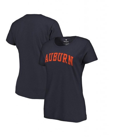 Women's Branded Navy Auburn Tigers Basic Arch T-shirt Blue $10.50 Tops