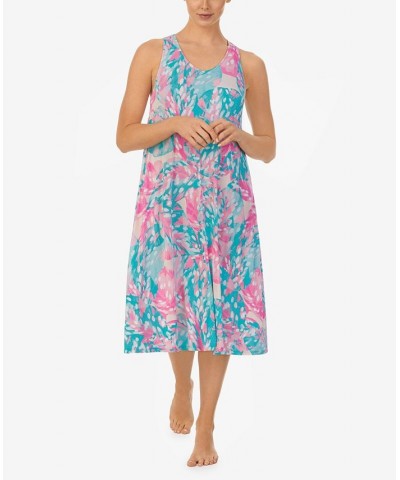 Women's Long Sleeveless Nightgown Aqua Paisley $20.15 Sleepwear