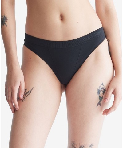Women's Bonded Flex Thong Underwear QF6611 Black $13.69 Panty