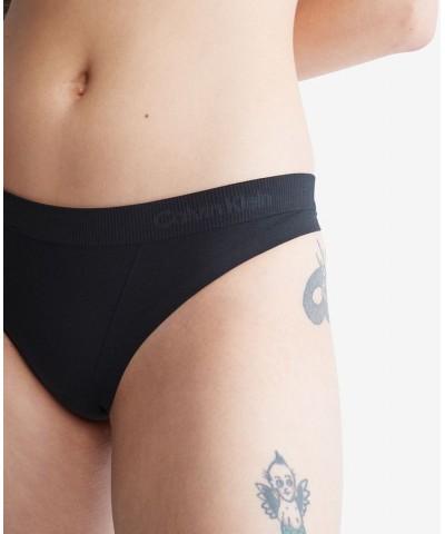 Women's Bonded Flex Thong Underwear QF6611 Black $13.69 Panty