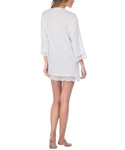 Island Fare Cotton Crochet-Trim Tunic White $35.03 Swimsuits