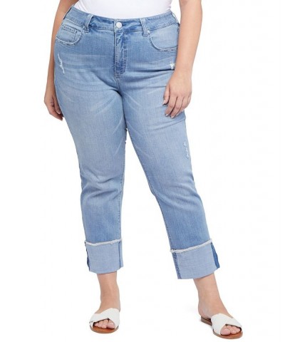 Plus Size Slim Straight Cuff Jeans Conscience $39.16 Jeans