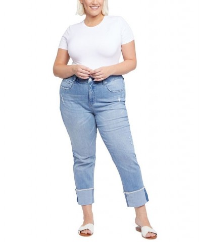 Plus Size Slim Straight Cuff Jeans Conscience $39.16 Jeans