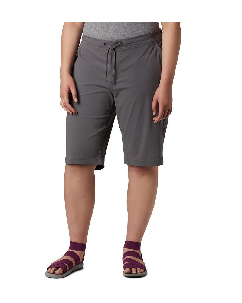 Plus Size Anytime Outdoor Long Shorts Gray $27.00 Shorts