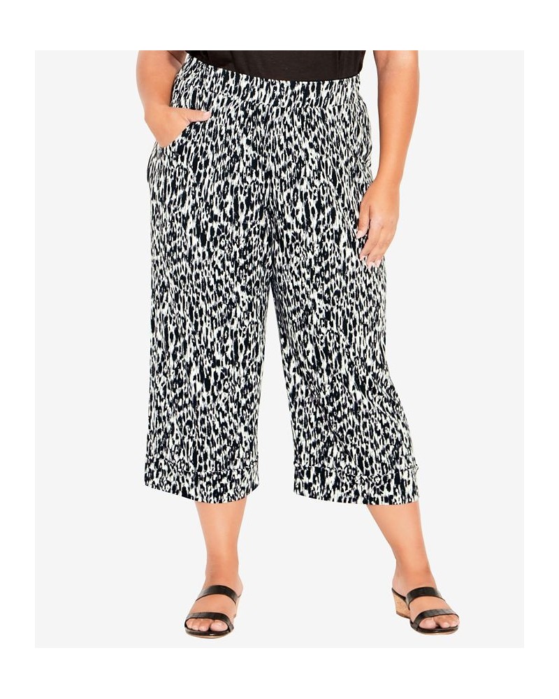 Plus Size Knit Culotte Print Pants Smokey $29.50 Pants