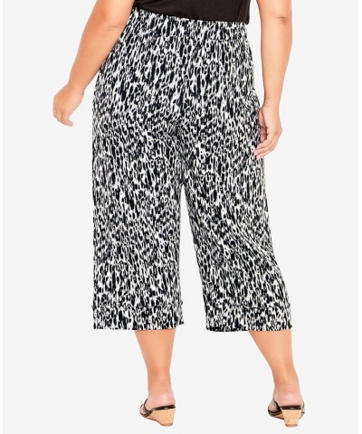 Plus Size Knit Culotte Print Pants Smokey $29.50 Pants