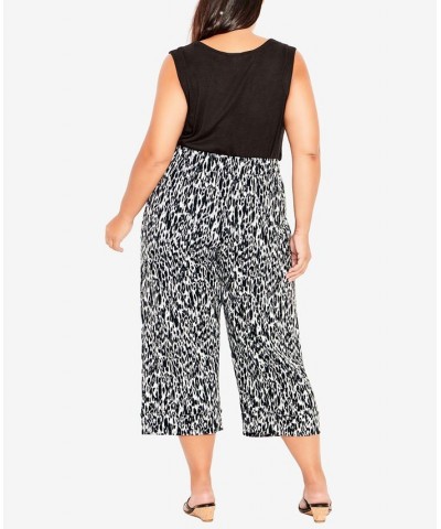 Plus Size Knit Culotte Print Pants Smokey $29.50 Pants