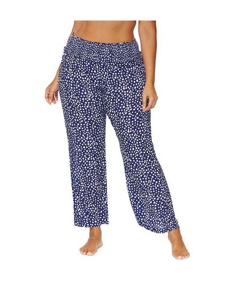 Trendy Plus Size Sunshine Coast Dia Cover-Up Pants Navy $40.32 Swimsuits