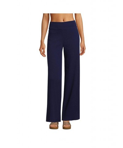 Women's Cotton Gauze Swim Cover-up Pants Blue $44.62 Swimsuits