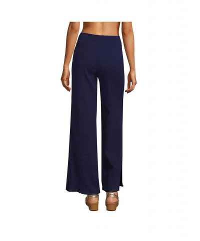 Women's Cotton Gauze Swim Cover-up Pants Blue $44.62 Swimsuits