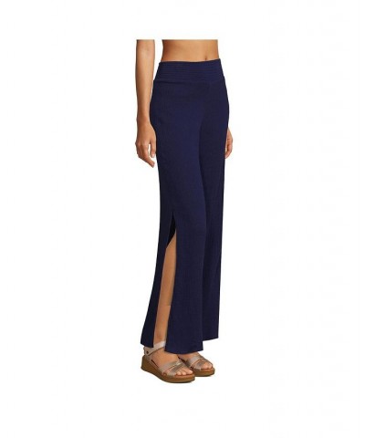 Women's Cotton Gauze Swim Cover-up Pants Blue $44.62 Swimsuits