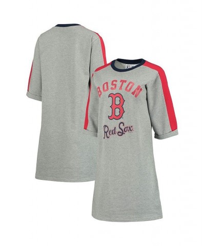 Women's Heathered Gray Boston Red Sox Turnover 3/4-Sleeve Tee Dress Heathered Gray $32.99 Dresses