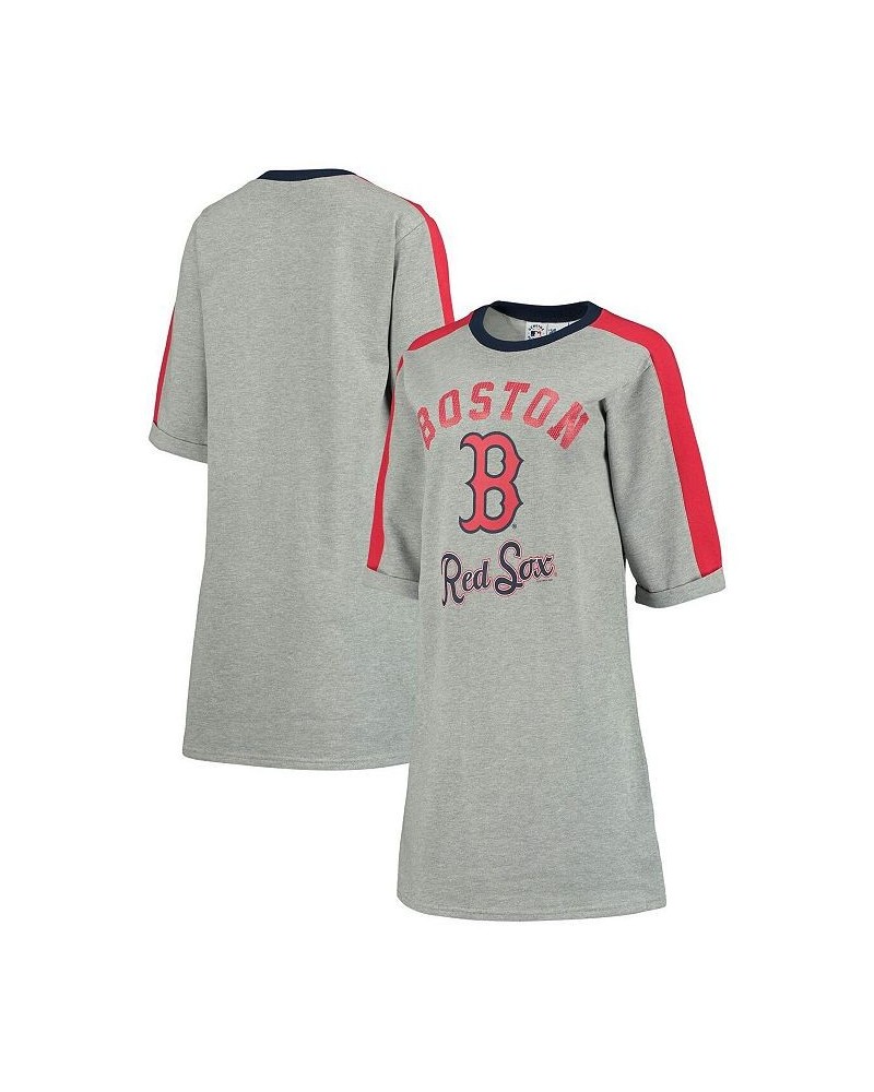 Women's Heathered Gray Boston Red Sox Turnover 3/4-Sleeve Tee Dress Heathered Gray $32.99 Dresses