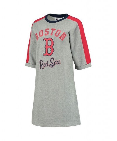 Women's Heathered Gray Boston Red Sox Turnover 3/4-Sleeve Tee Dress Heathered Gray $32.99 Dresses