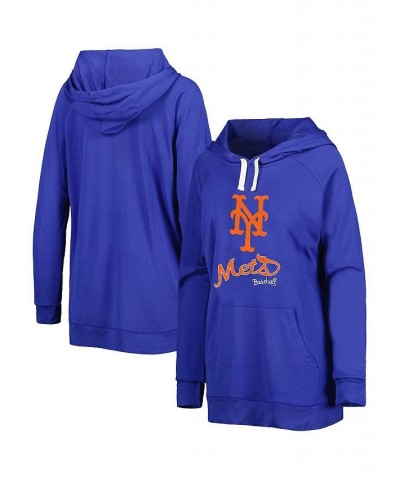 Women's Royal New York Mets Pre-Game Raglan Pullover Hoodie Royal $32.80 Sweatshirts