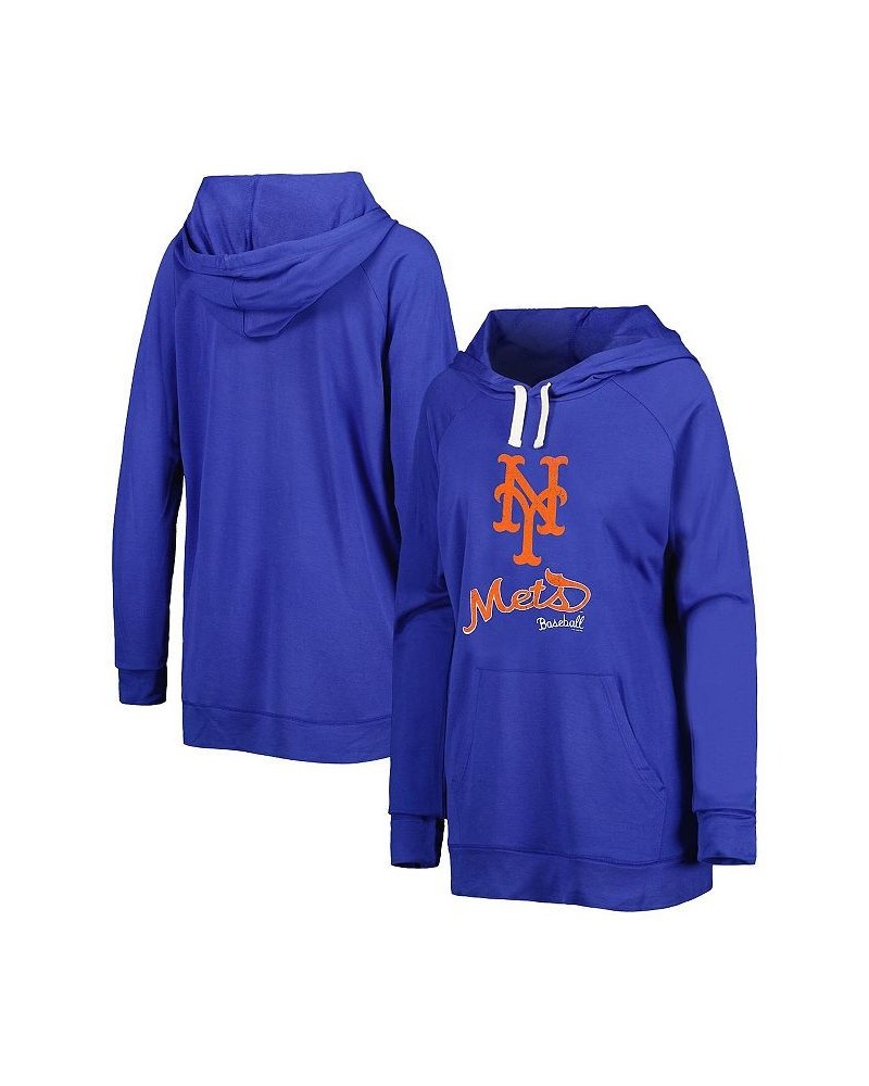 Women's Royal New York Mets Pre-Game Raglan Pullover Hoodie Royal $32.80 Sweatshirts