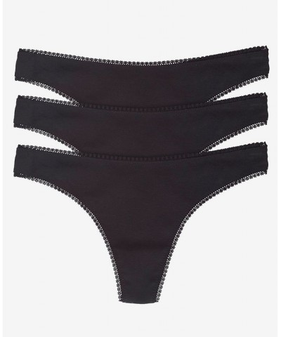 Women's Cotton Hip G Panty Pack of 3 Black $22.12 Panty