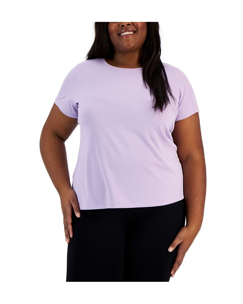 Plus Size Birdseye Mesh T-Shirt Crocus Petal $11.25 Tops