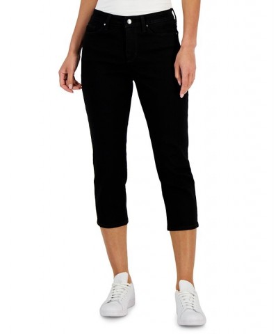 Women's Tummy Control Bristol Capri Jeans Black $14.74 Jeans