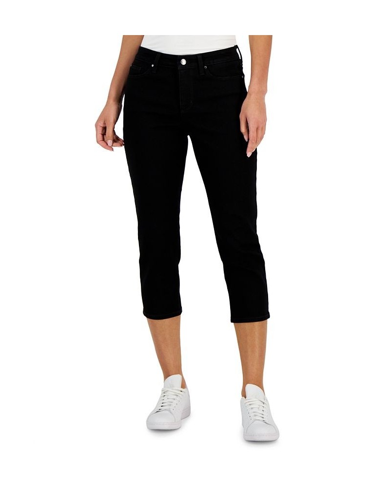 Women's Tummy Control Bristol Capri Jeans Black $14.74 Jeans