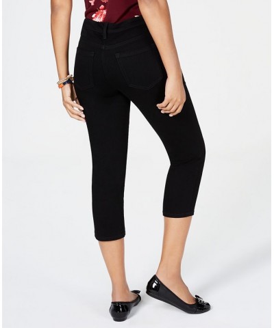 Women's Tummy Control Bristol Capri Jeans Black $14.74 Jeans