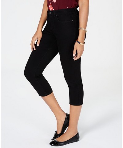 Women's Tummy Control Bristol Capri Jeans Black $14.74 Jeans