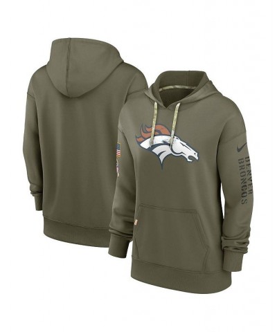 Women's Olive Denver Broncos 2022 Salute To Service Performance Pullover Hoodie Olive $36.30 Sweatshirts