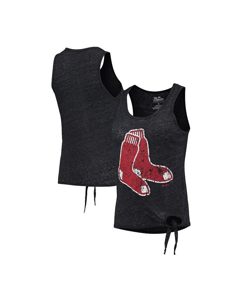 Women's Threads Navy Boston Red Sox Scoop Neck Racerback Side Tie Tri-Blend Tank Top Navy $26.49 Tops