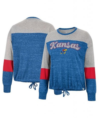 Women's Royal Kansas Jayhawks Joanna Tie Front Long Sleeve T-shirt Royal $20.00 Tops