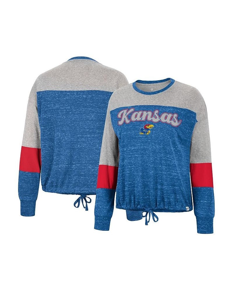 Women's Royal Kansas Jayhawks Joanna Tie Front Long Sleeve T-shirt Royal $20.00 Tops