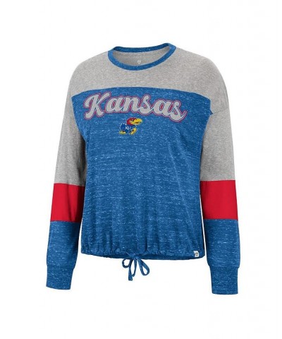 Women's Royal Kansas Jayhawks Joanna Tie Front Long Sleeve T-shirt Royal $20.00 Tops