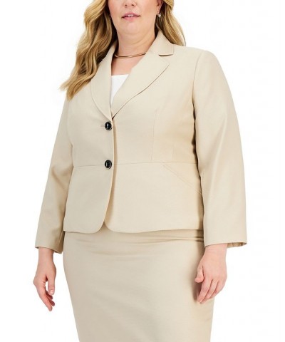 Plus Size Two-Button Skirt Suit Tan/Beige $68.00 Skirts